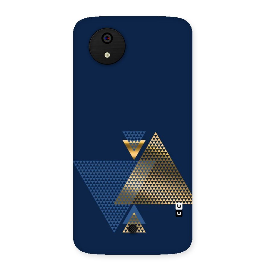 Blue Gold Triangles Back Case for Micromax Canvas A1