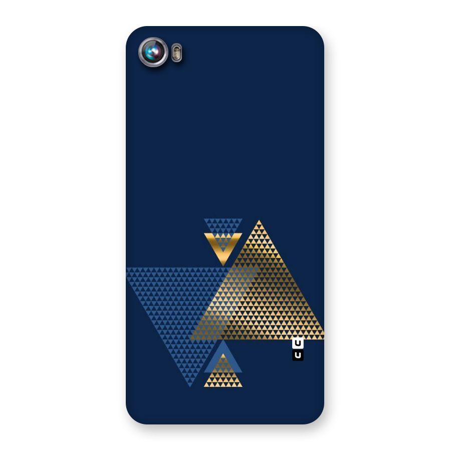 Blue Gold Triangles Back Case for Micromax Canvas Fire 4 A107