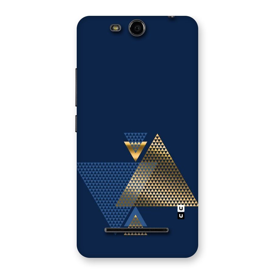 Blue Gold Triangles Back Case for Micromax Canvas Juice 3 Q392