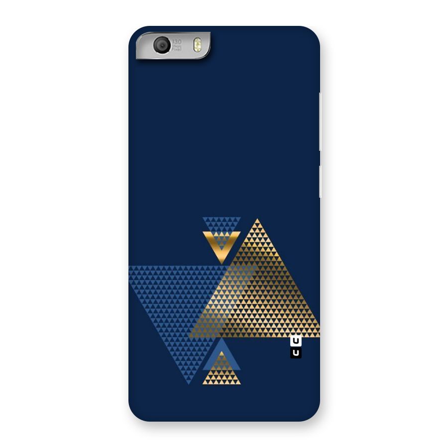 Blue Gold Triangles Back Case for Micromax Canvas Knight 2