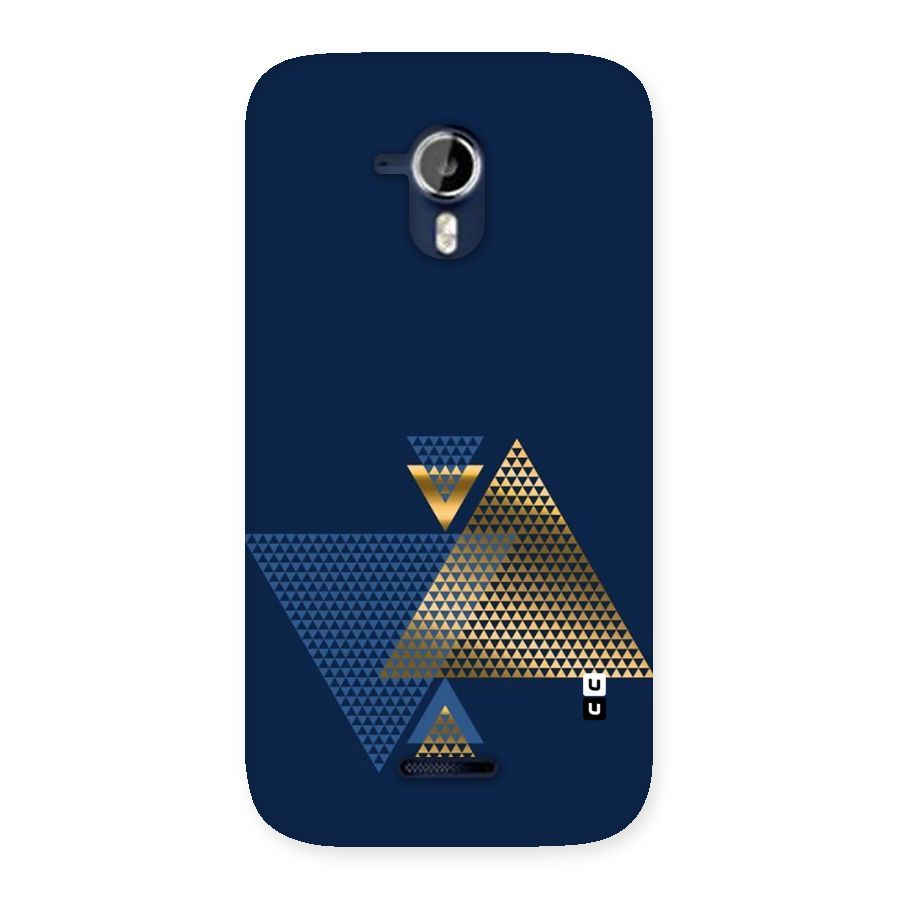 Blue Gold Triangles Back Case for Micromax Canvas Magnus A117