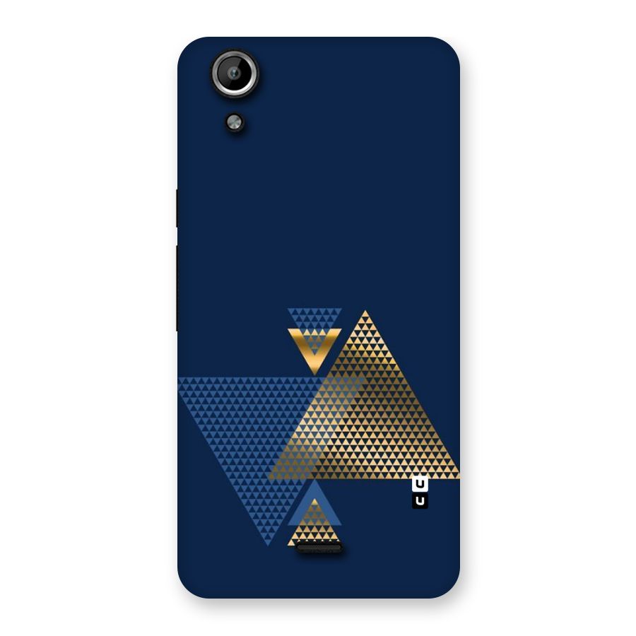 Blue Gold Triangles Back Case for Micromax Canvas Selfie Lens Q345