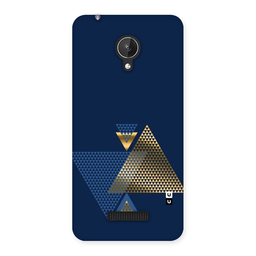 Blue Gold Triangles Back Case for Micromax Canvas Spark Q380