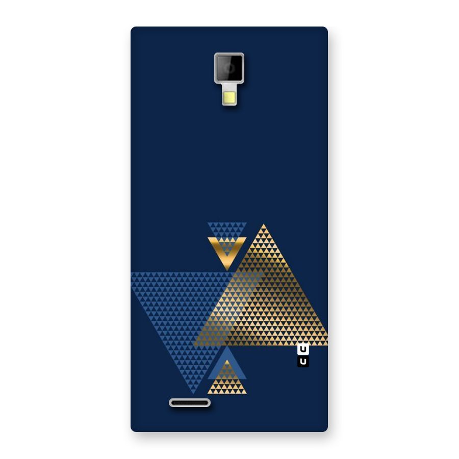 Blue Gold Triangles Back Case for Micromax Canvas Xpress A99
