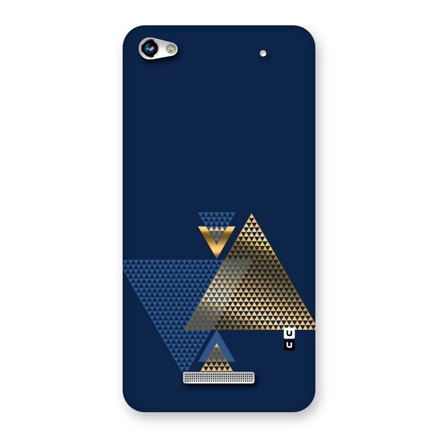 Blue Gold Triangles Back Case for Micromax Hue 2