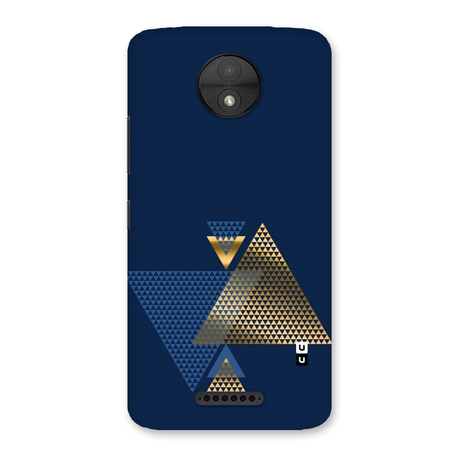 Blue Gold Triangles Back Case for Moto C