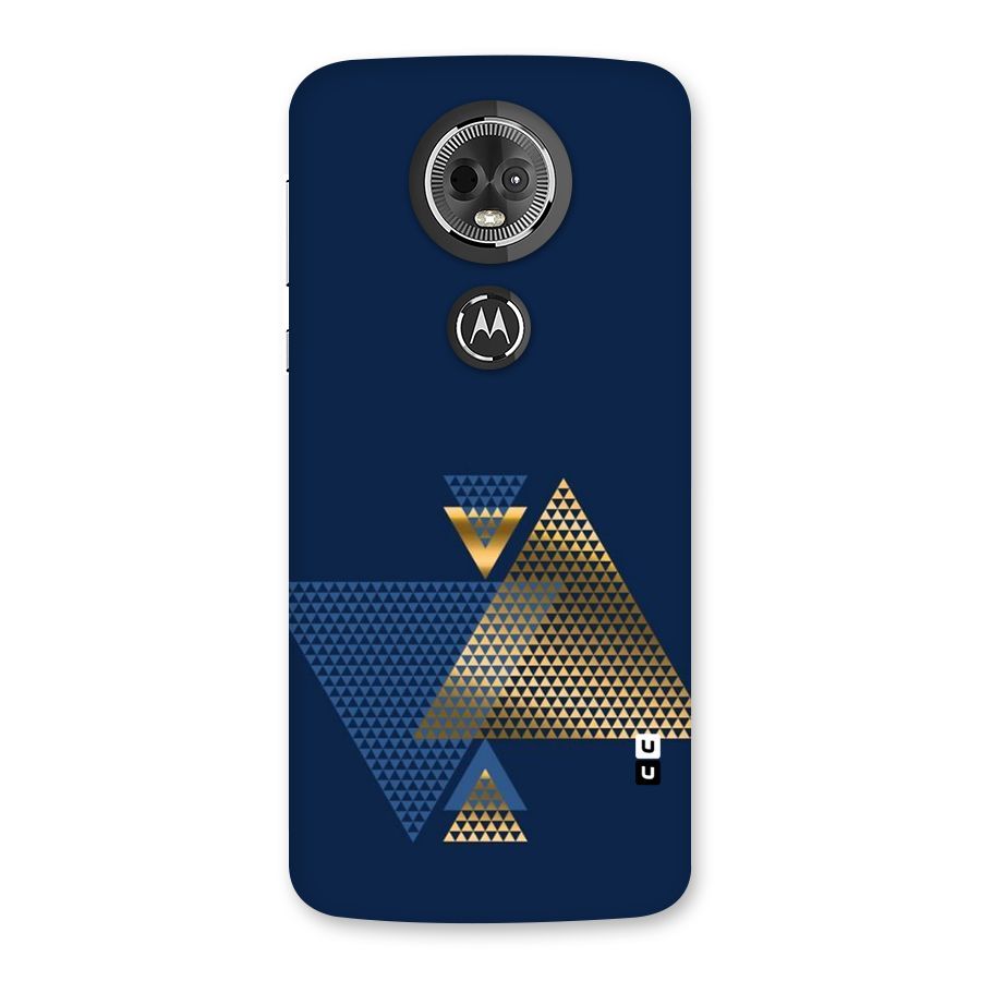 Blue Gold Triangles Back Case for Moto E5 Plus