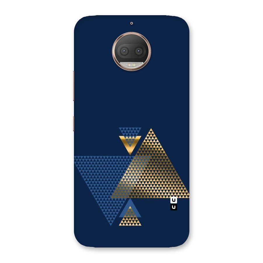 Blue Gold Triangles Back Case for Moto G5s Plus