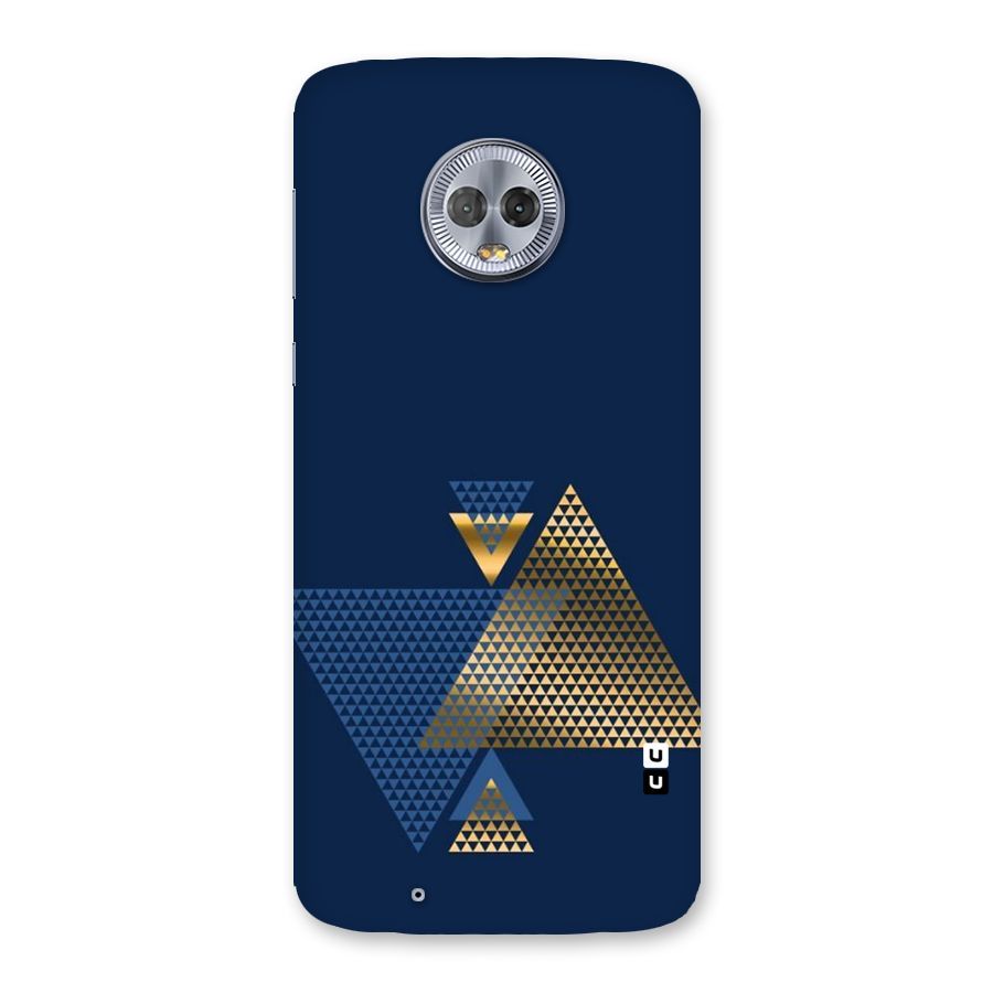 Blue Gold Triangles Back Case for Moto G6