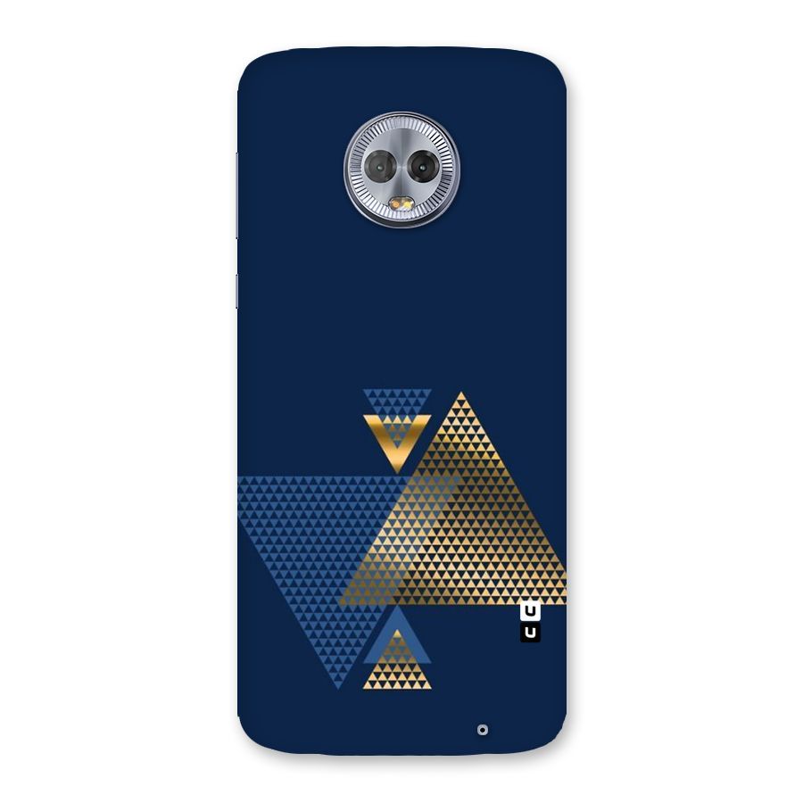 Blue Gold Triangles Back Case for Moto G6 Plus