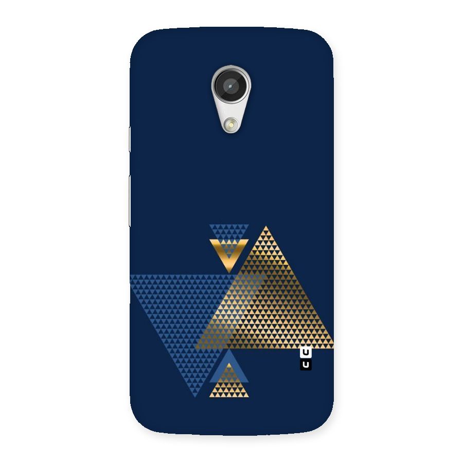 Blue Gold Triangles Back Case for Moto G 2nd Gen