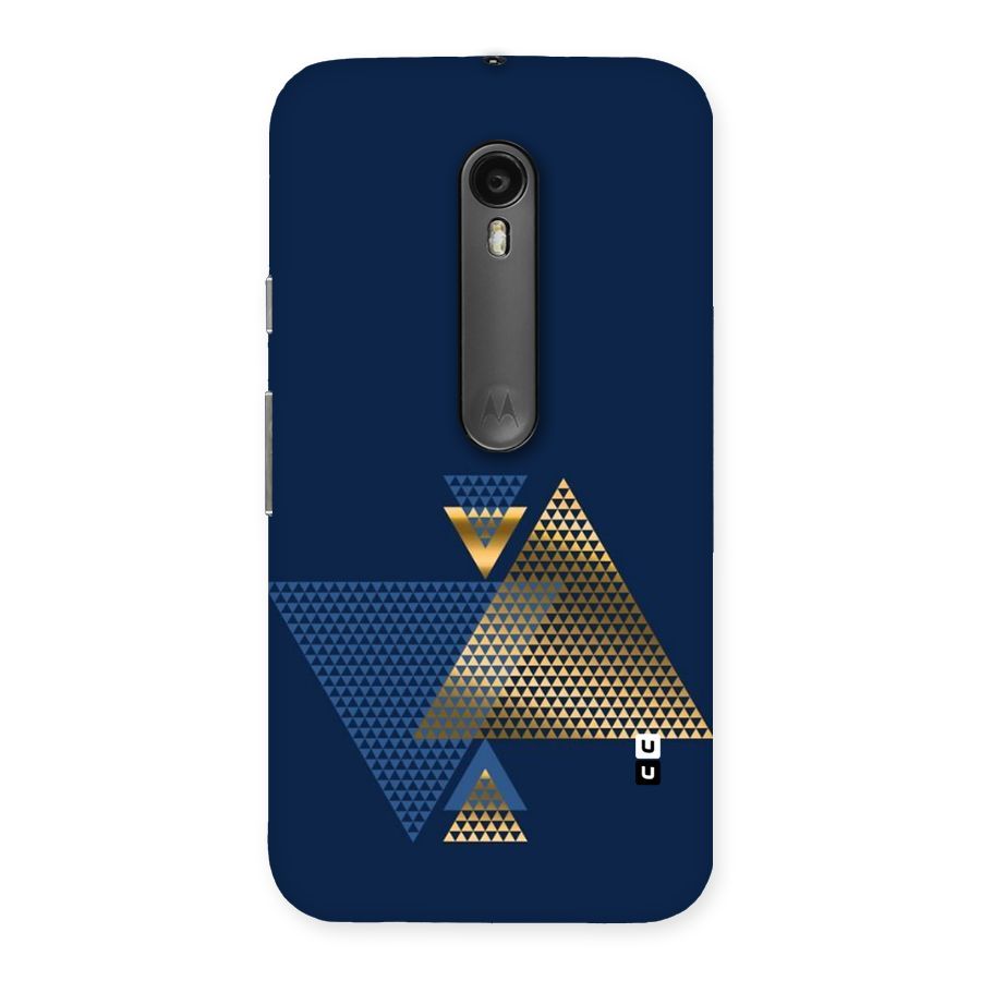 Blue Gold Triangles Back Case for Moto G Turbo