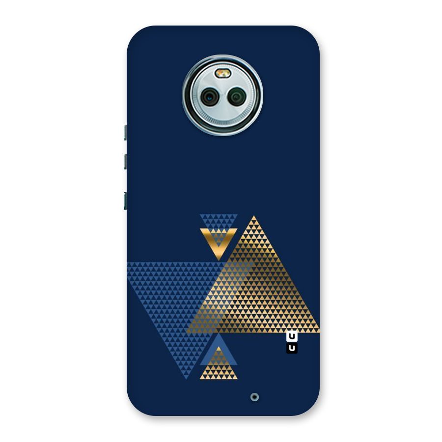 Blue Gold Triangles Back Case for Moto X4