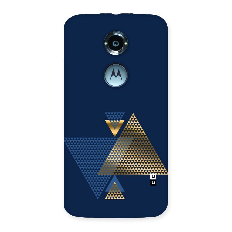 Blue Gold Triangles Back Case for Moto X 2nd Gen