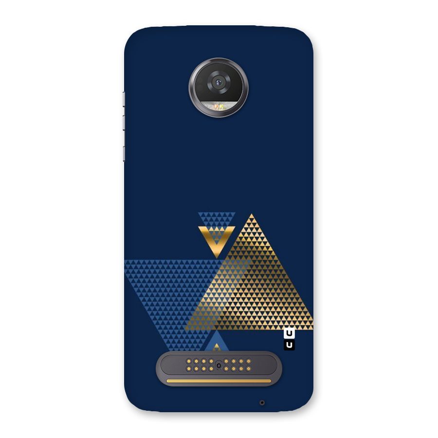 Blue Gold Triangles Back Case for Moto Z2 Play