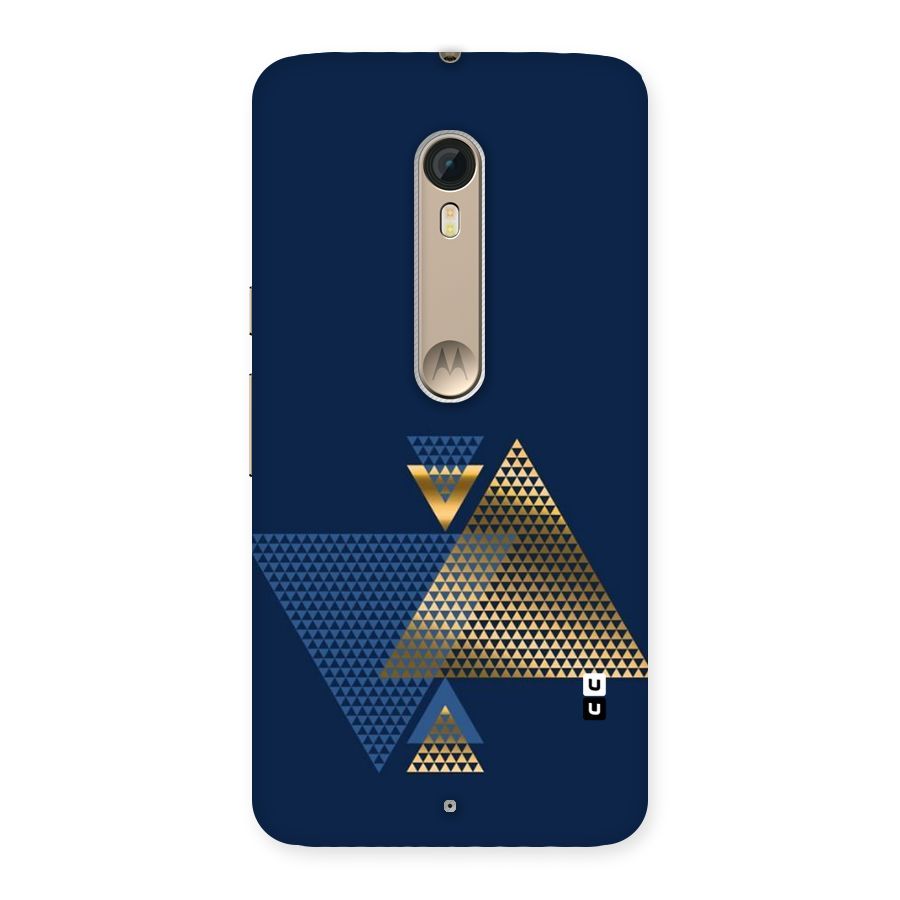 Blue Gold Triangles Back Case for Motorola Moto X Style
