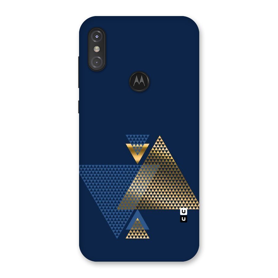 Blue Gold Triangles Back Case for Motorola One Power