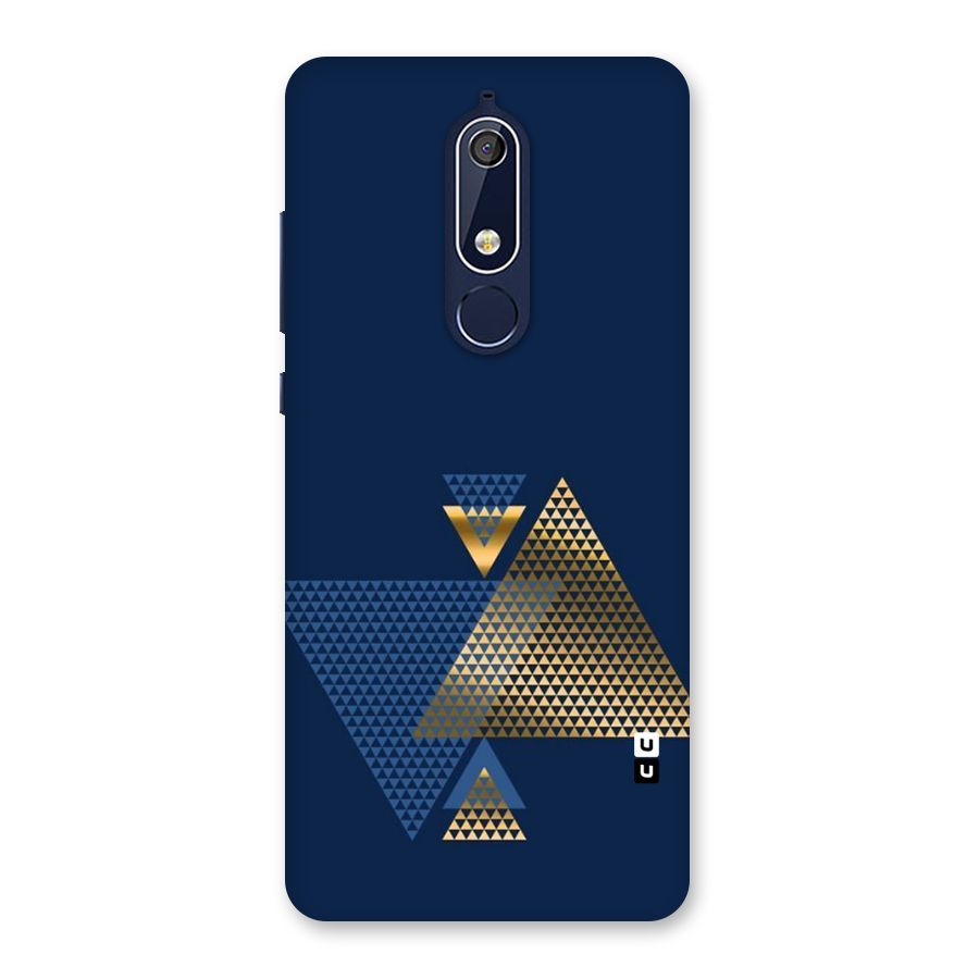 Blue Gold Triangles Back Case for Nokia 5.1