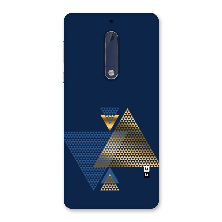 Blue Gold Triangles Back Case for Nokia 5