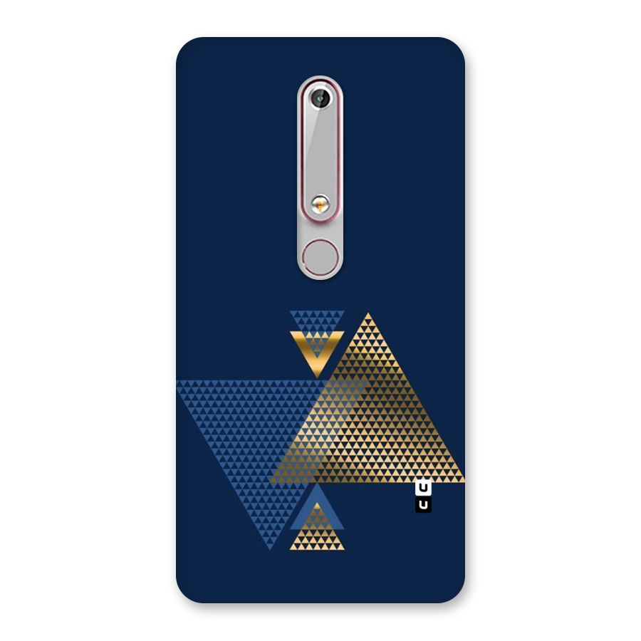 Blue Gold Triangles Back Case for Nokia 6.1
