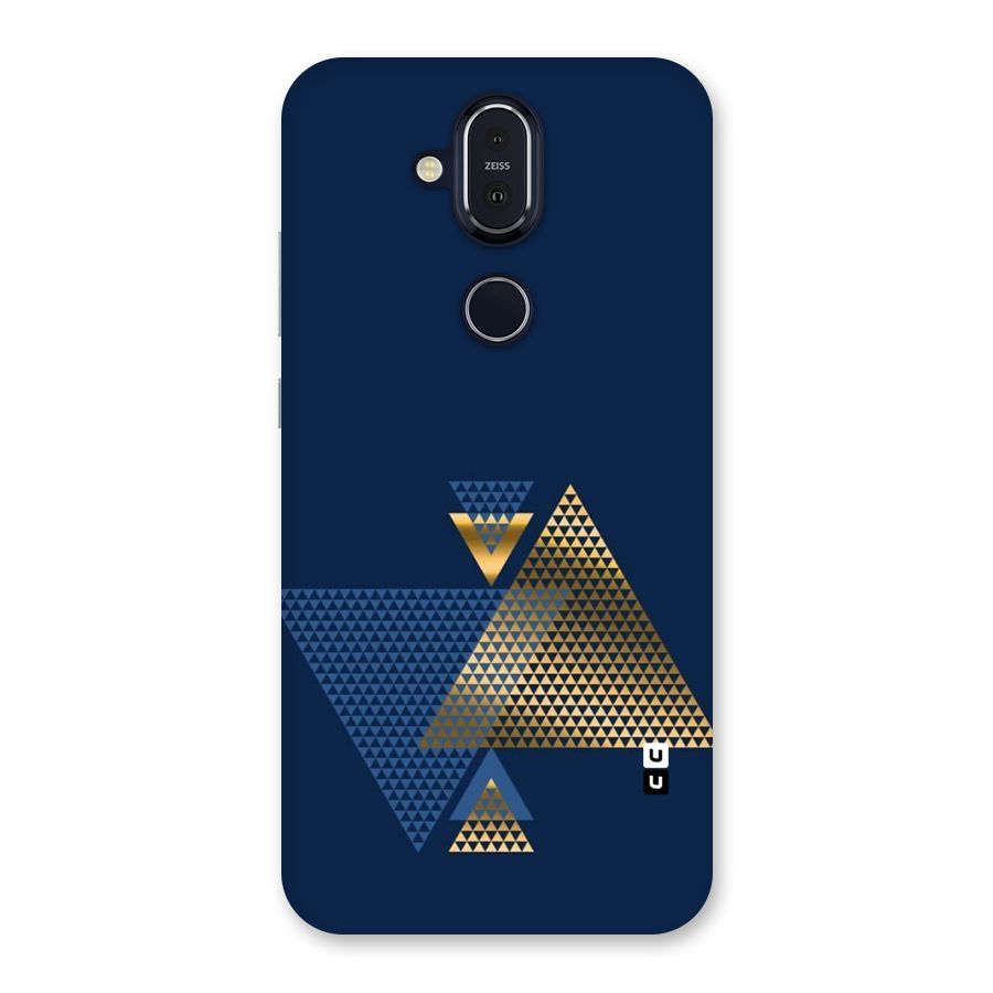Blue Gold Triangles Back Case for Nokia 8.1