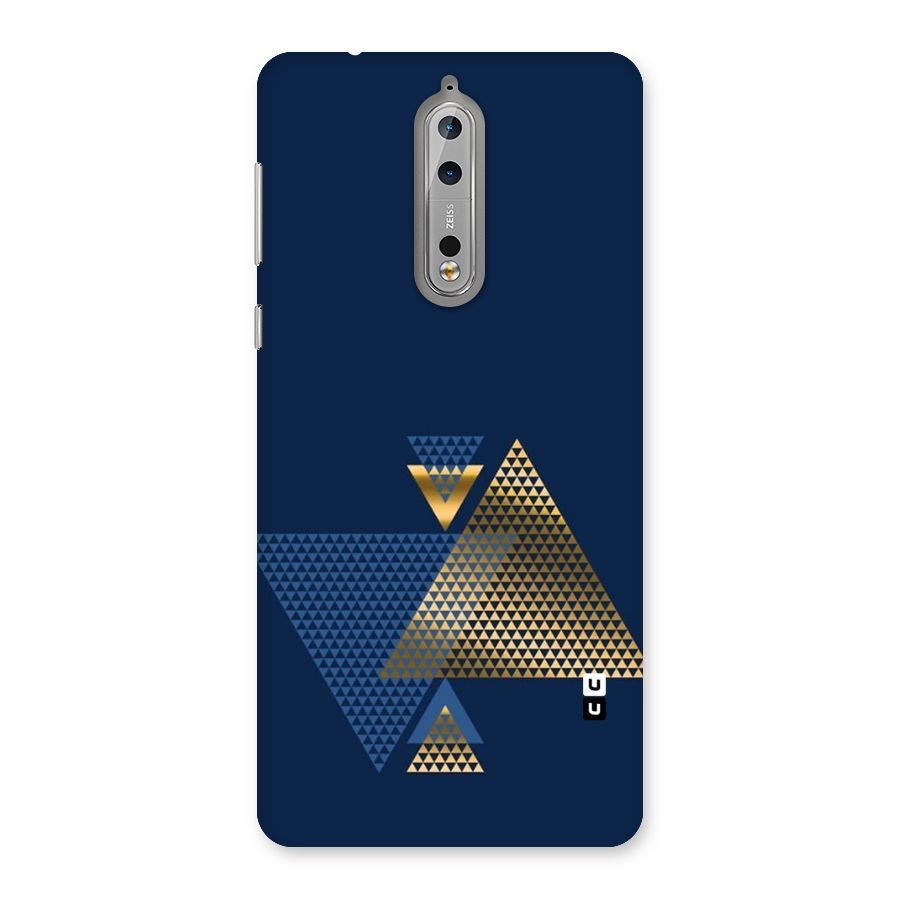 Blue Gold Triangles Back Case for Nokia 8