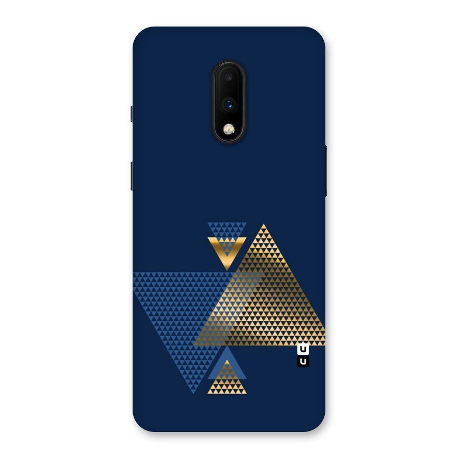 Blue Gold Triangles Back Case for OnePlus 7