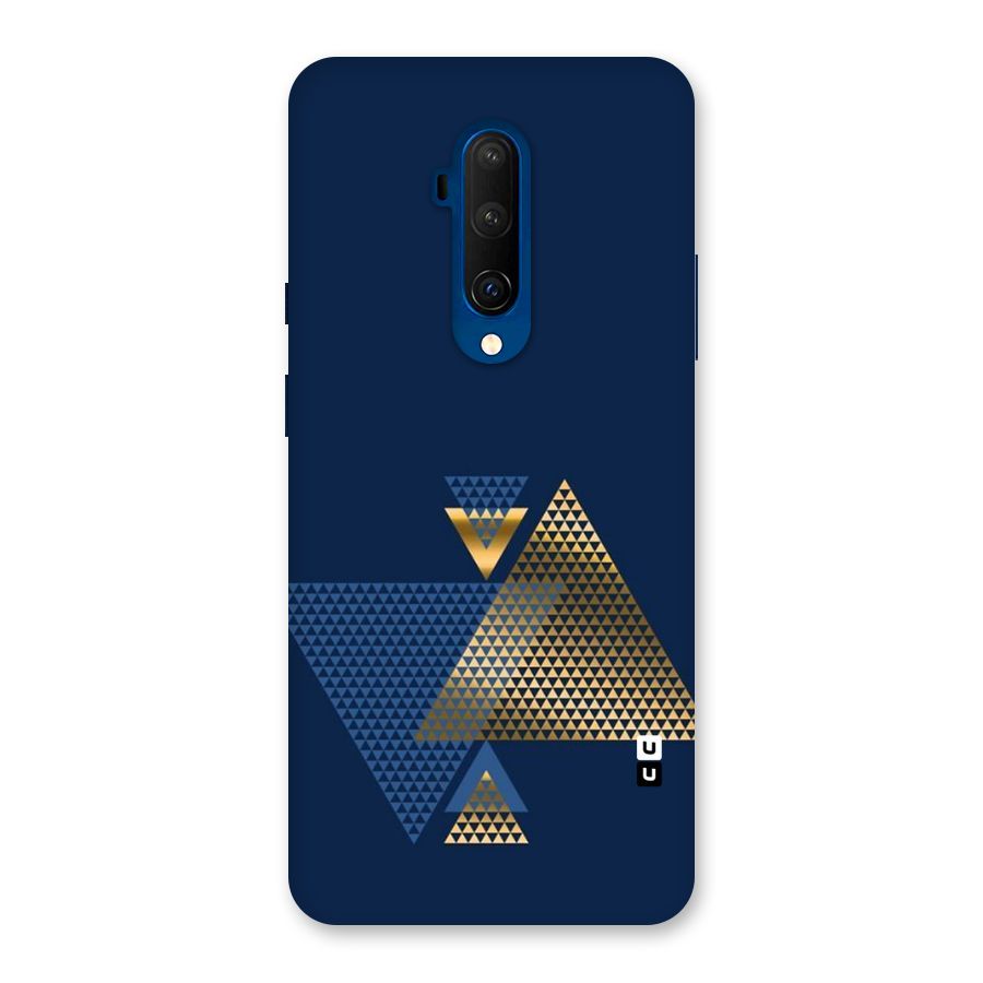 Blue Gold Triangles Back Case for OnePlus 7T Pro
