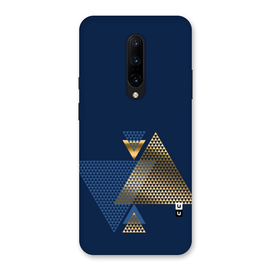 Blue Gold Triangles Back Case for OnePlus 7 Pro