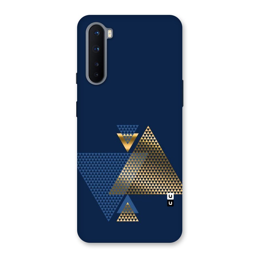 Blue Gold Triangles Back Case for OnePlus Nord