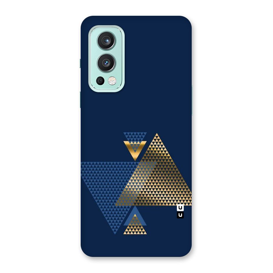 Blue Gold Triangles Back Case for OnePlus Nord 2 5G