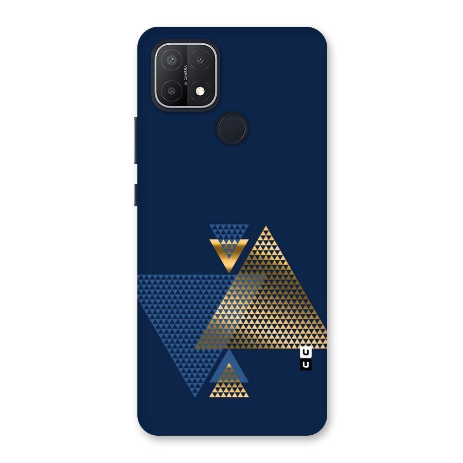 Blue Gold Triangles Back Case for Oppo A15