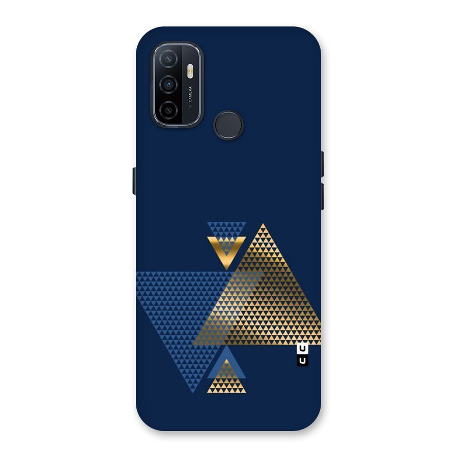 Blue Gold Triangles Back Case for Oppo A32