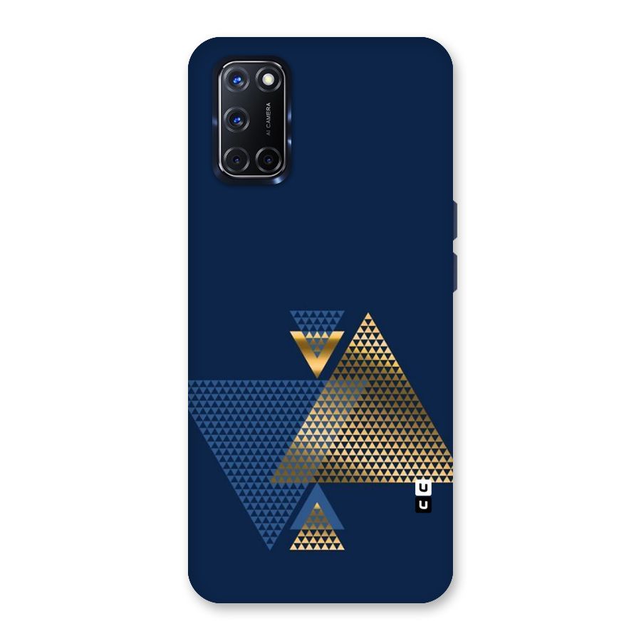 Blue Gold Triangles Back Case for Oppo A52
