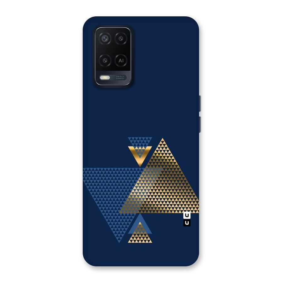 Blue Gold Triangles Back Case for Oppo A54