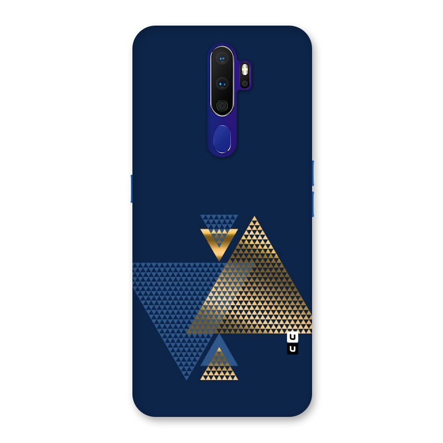 Blue Gold Triangles Back Case for Oppo A9 (2020)