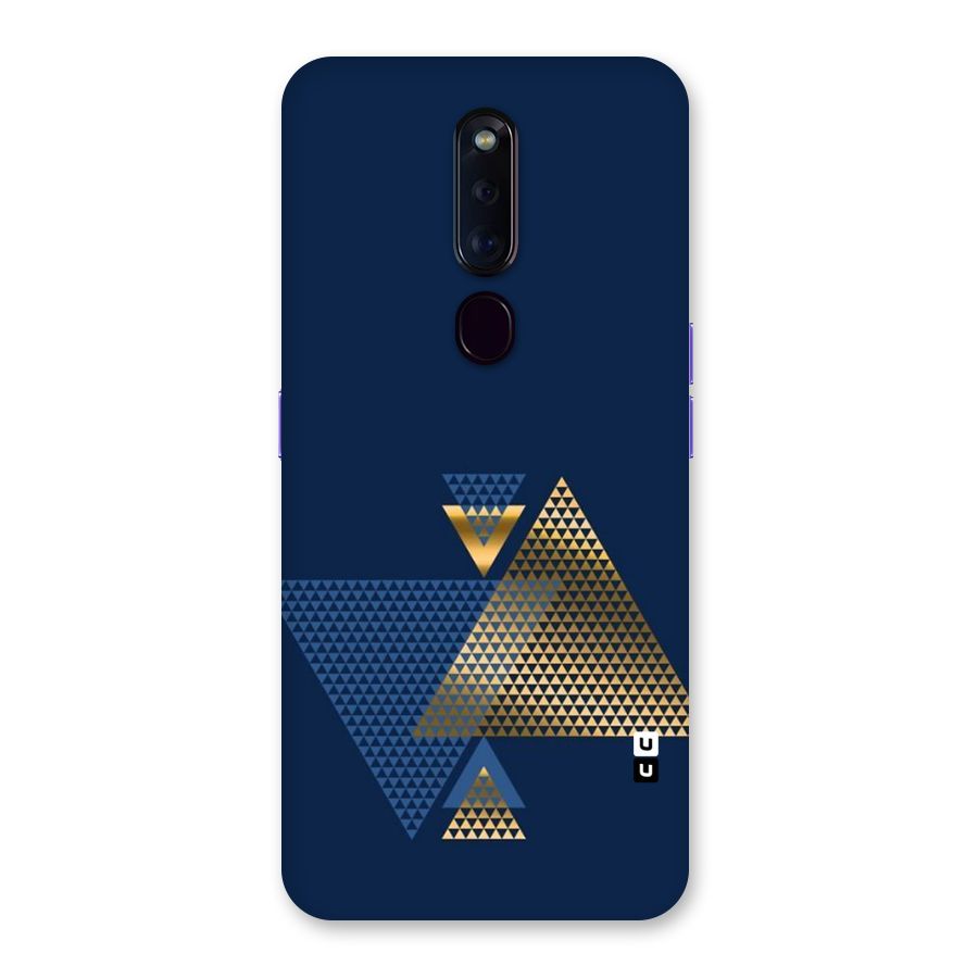 Blue Gold Triangles Back Case for Oppo F11 Pro