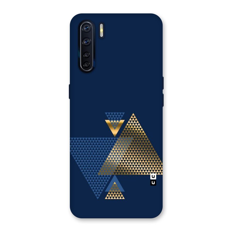 Blue Gold Triangles Back Case for Oppo F15