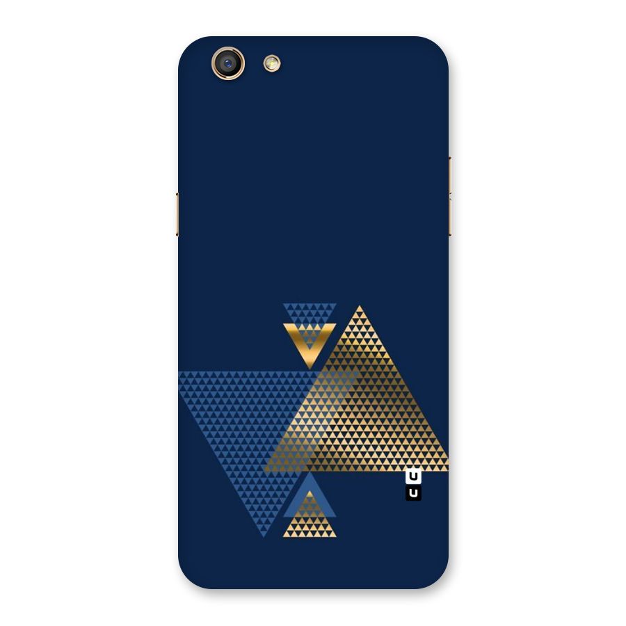 Blue Gold Triangles Back Case for Oppo F3