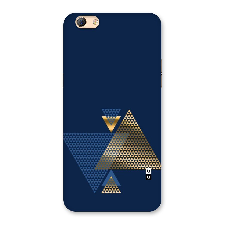 Blue Gold Triangles Back Case for Oppo F3 Plus