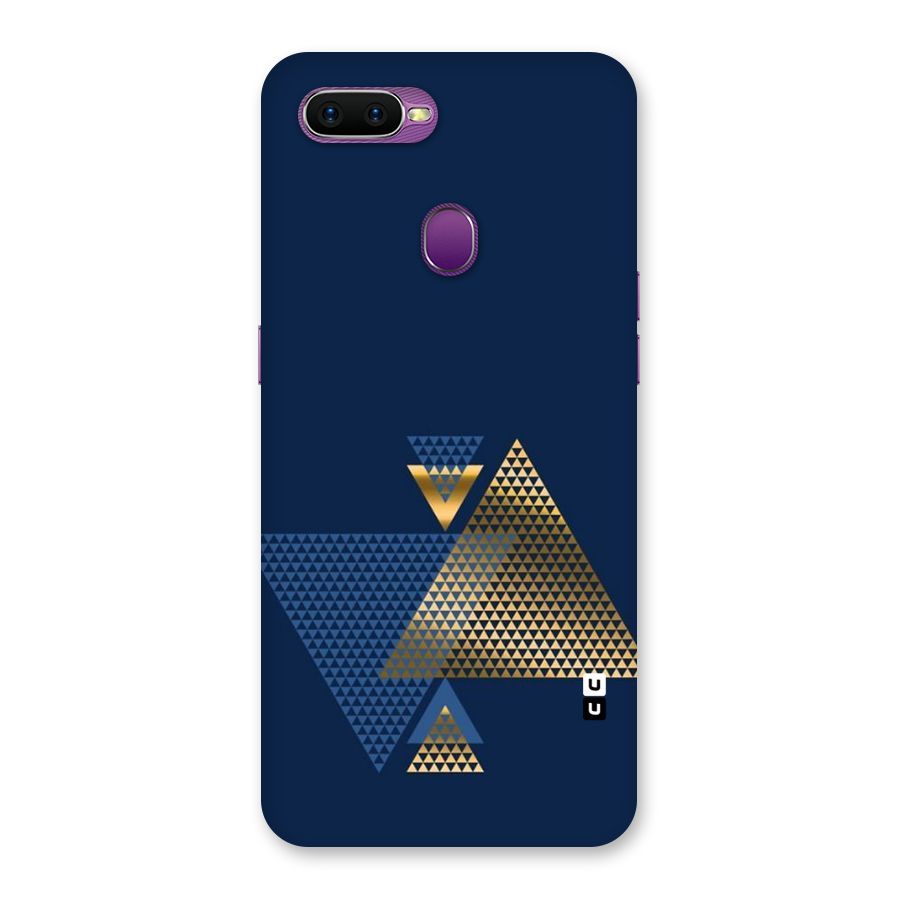 Blue Gold Triangles Back Case for Oppo F9