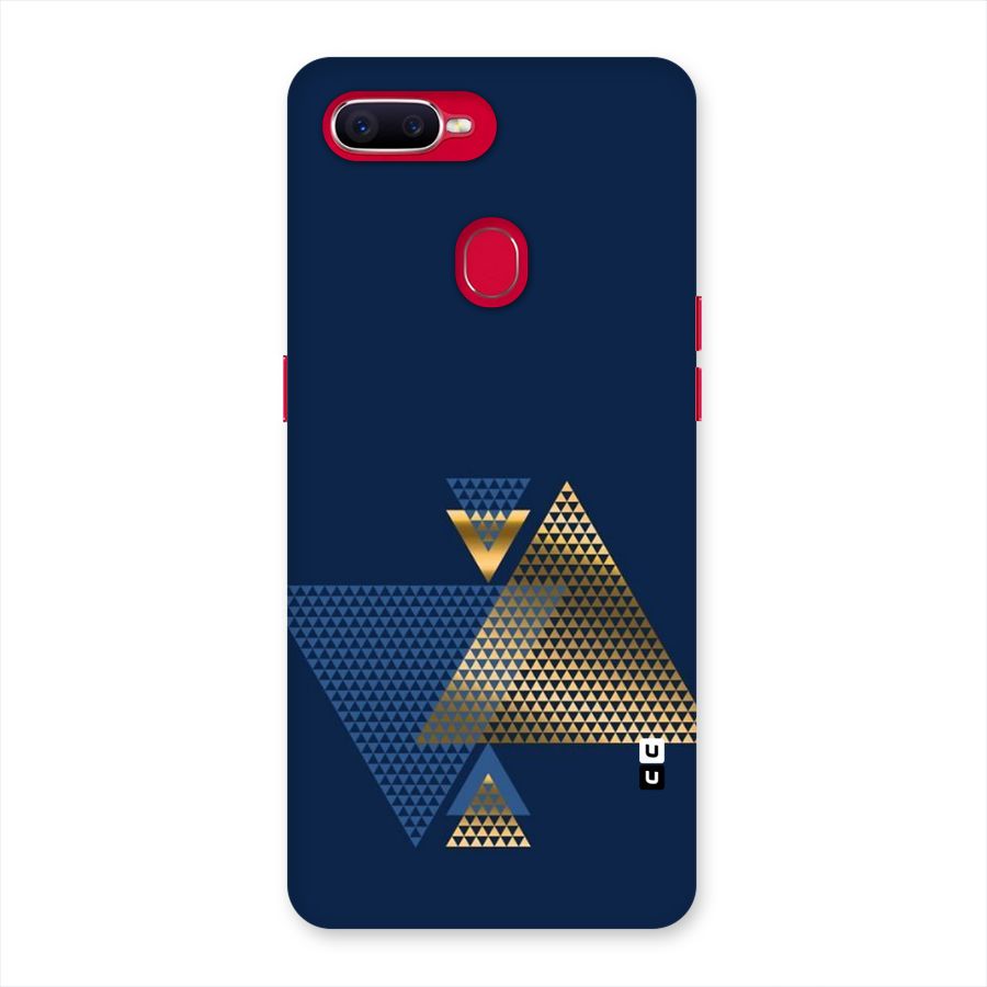 Blue Gold Triangles Back Case for Oppo F9 Pro