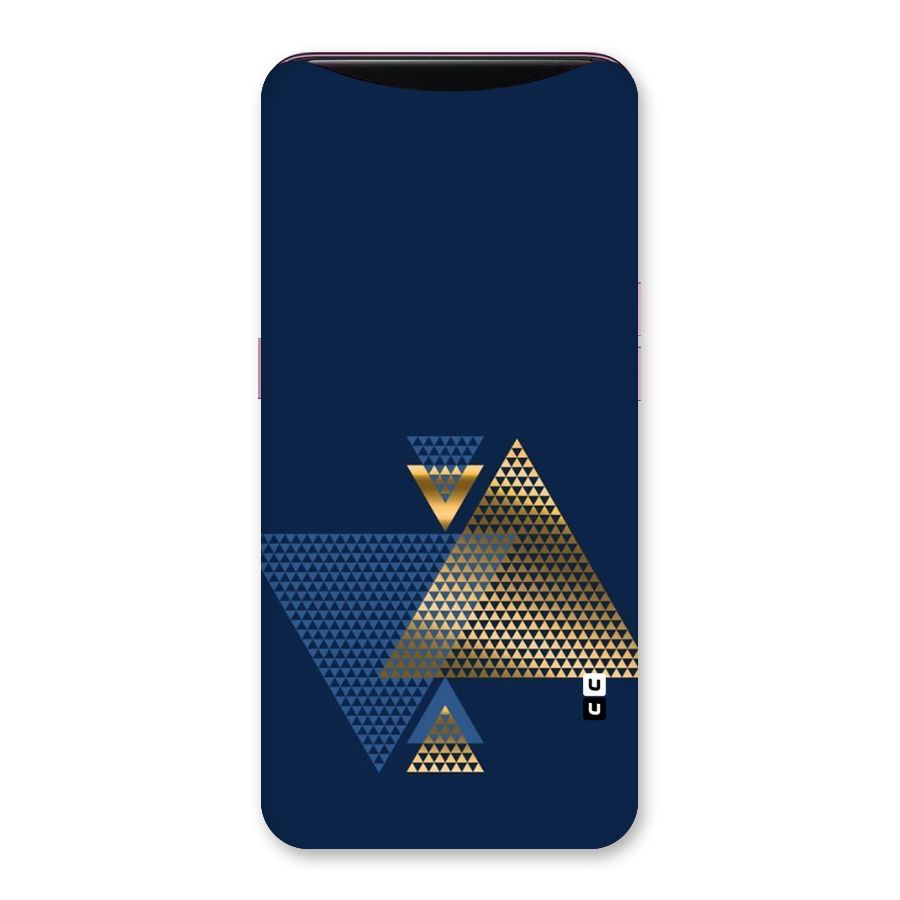 Blue Gold Triangles Back Case for Oppo Find X