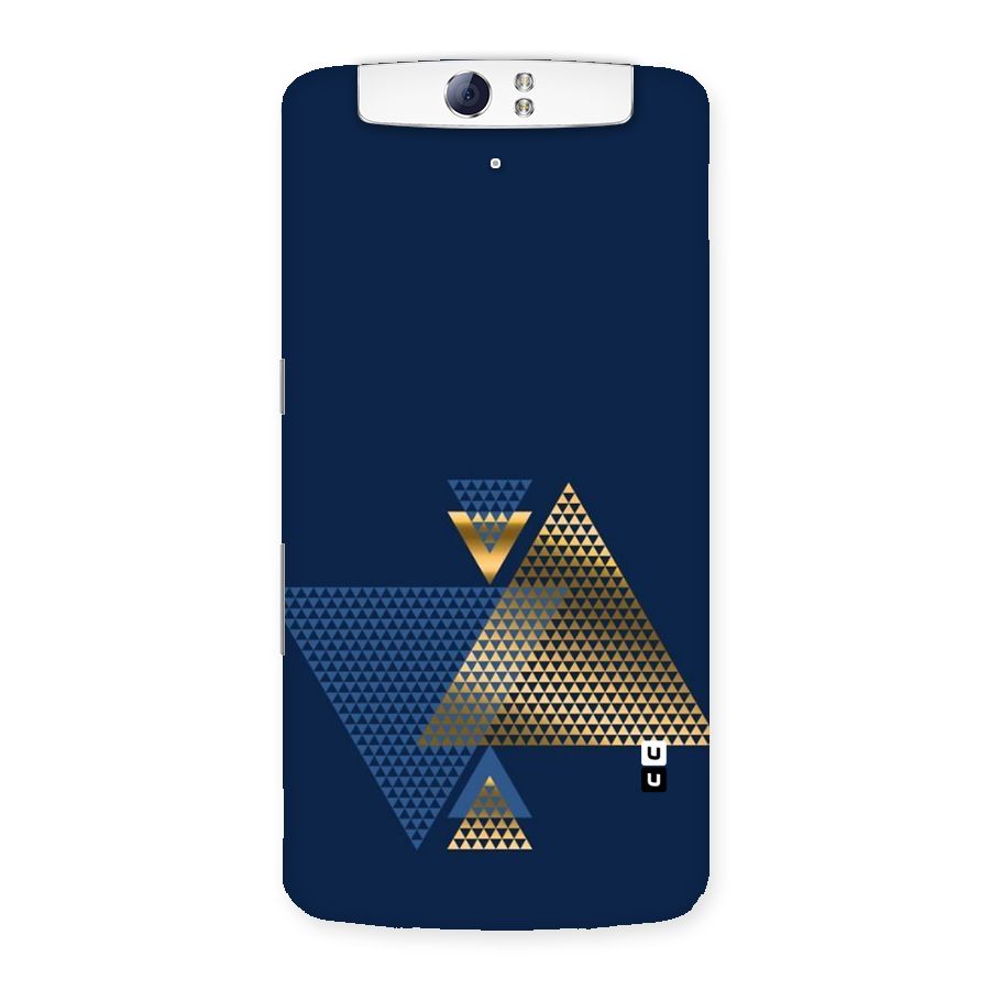 Blue Gold Triangles Back Case for Oppo N1