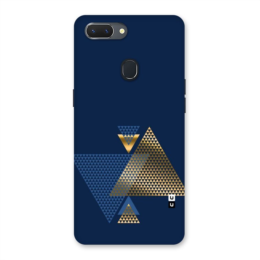 Blue Gold Triangles Back Case for Oppo Realme 2