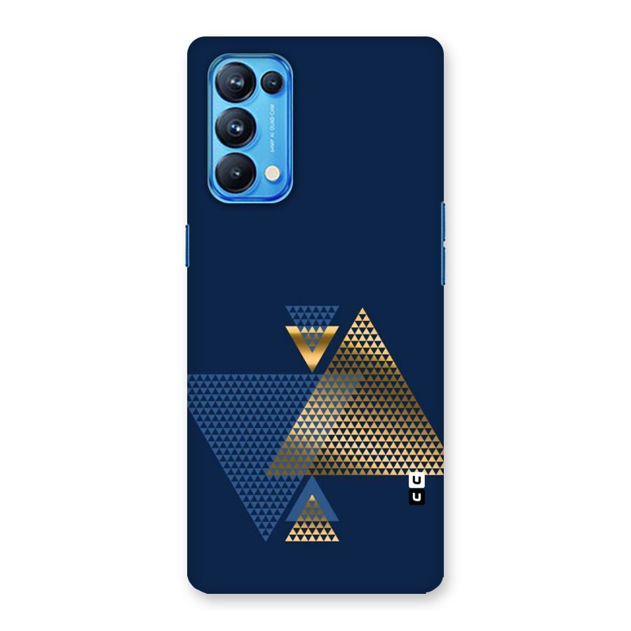 Blue Gold Triangles Back Case for Oppo Reno5 Pro 5G