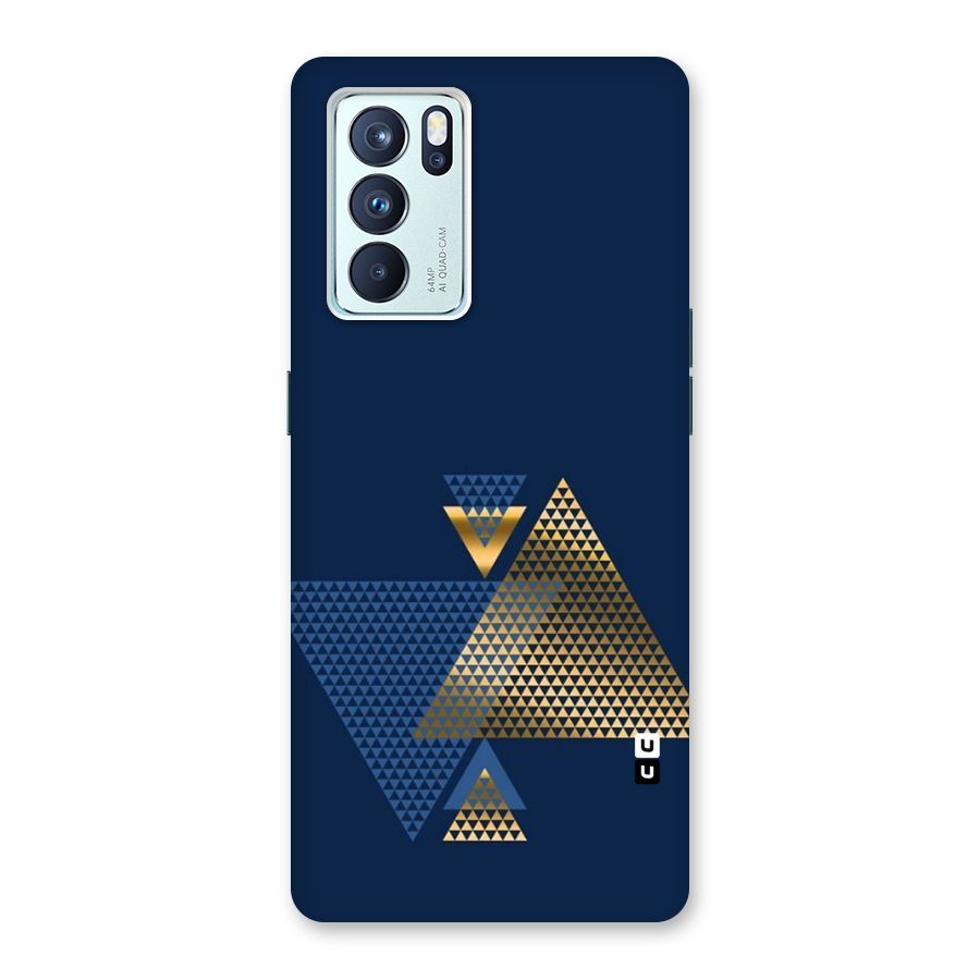 Blue Gold Triangles Back Case for Oppo Reno6 Pro 5G