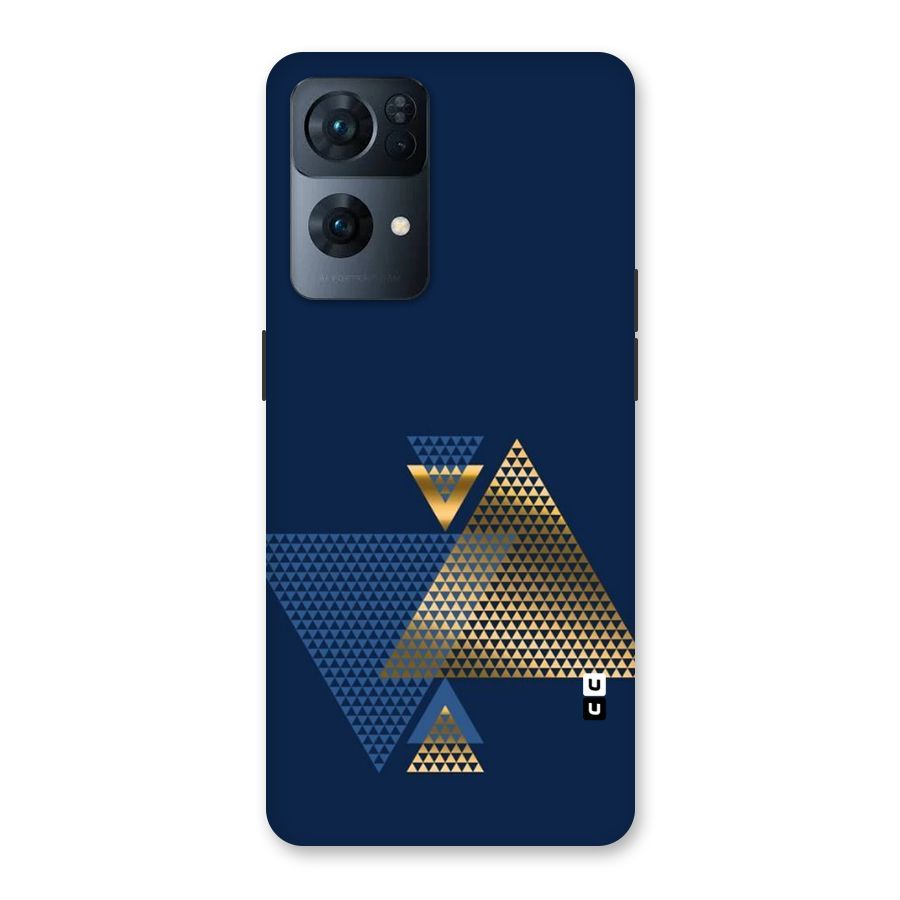 Blue Gold Triangles Back Case for Oppo Reno7 Pro 5G