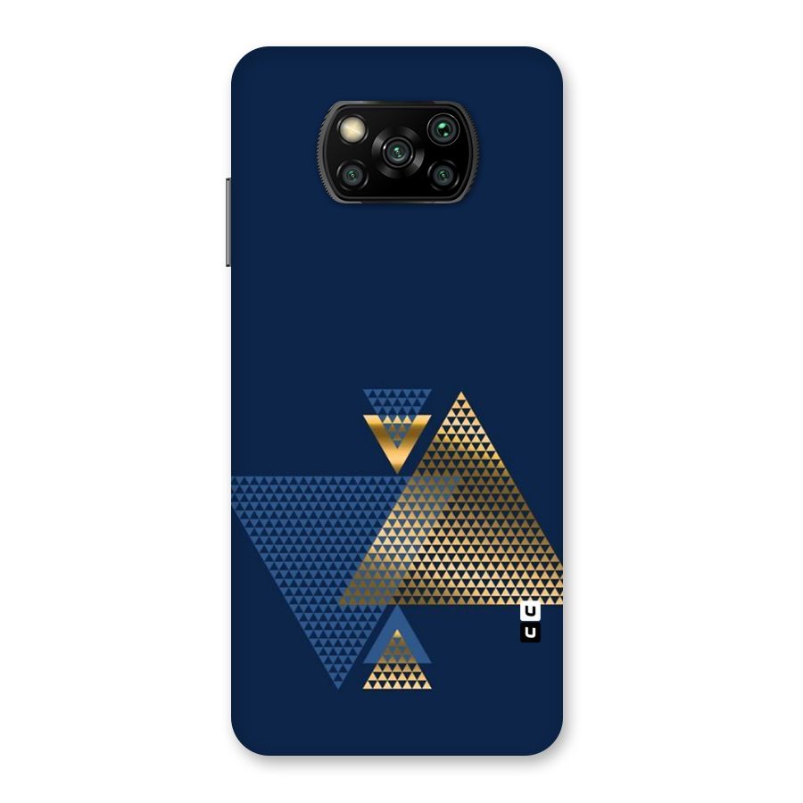 Blue Gold Triangles Back Case for Poco X3