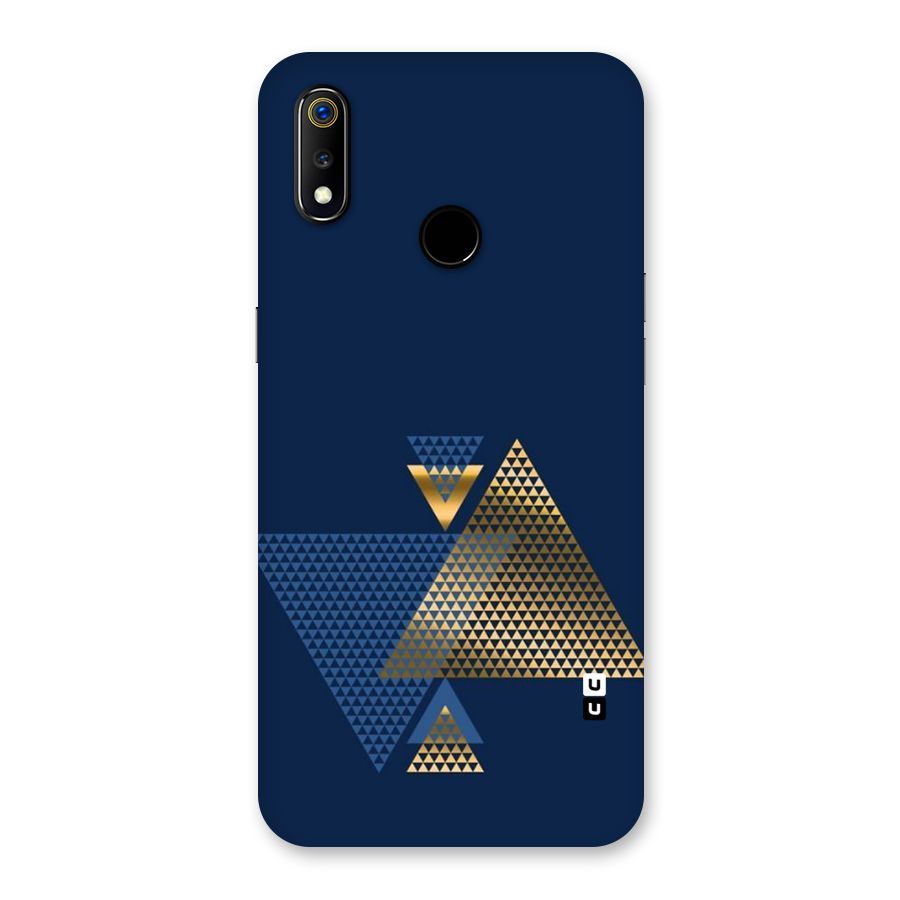 Blue Gold Triangles Back Case for Realme 3